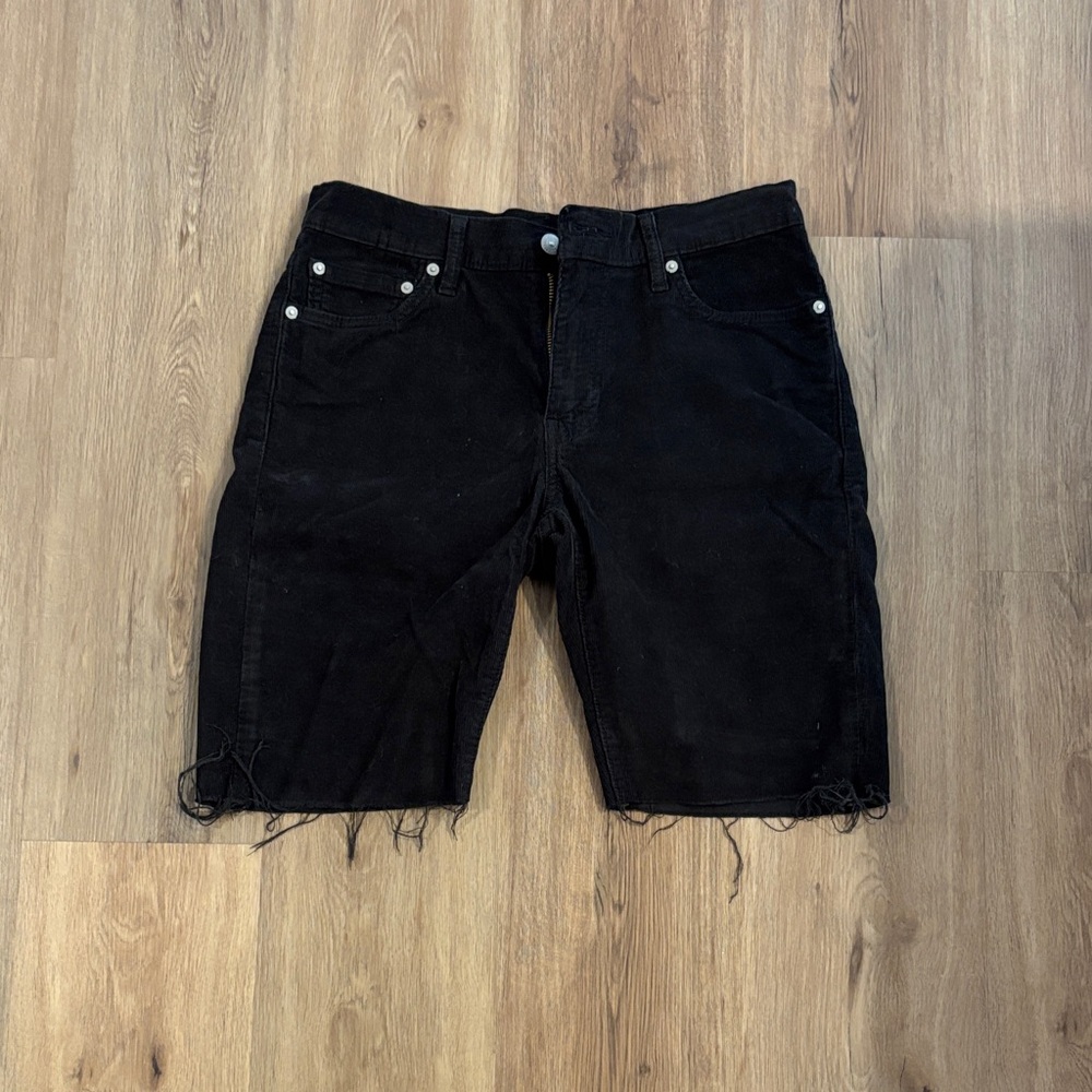 Levi's Black Corduroy Cutoff Shorts